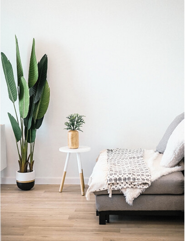 Wit/houten krukje